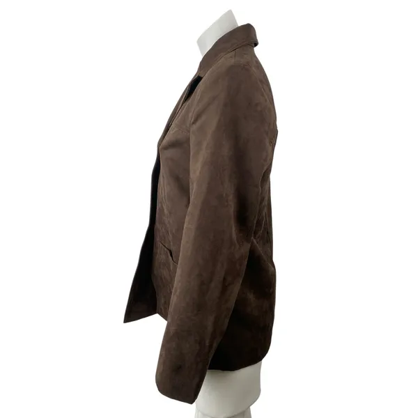 H&M Women's Brown Long Sleeve Button Up Notch Lapel Blazer Coat Jacket Size XS - Image 4