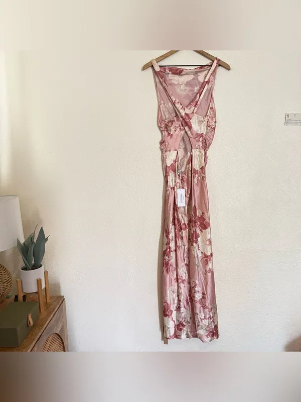NWT reformation floral casette Silk Maxi Dress - Image 16