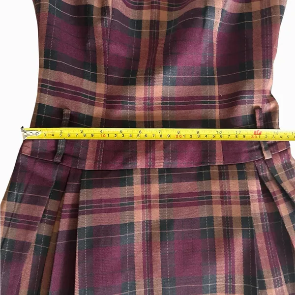 Commense Plaid Mini Dress in Burgundy multicolor - Image 9