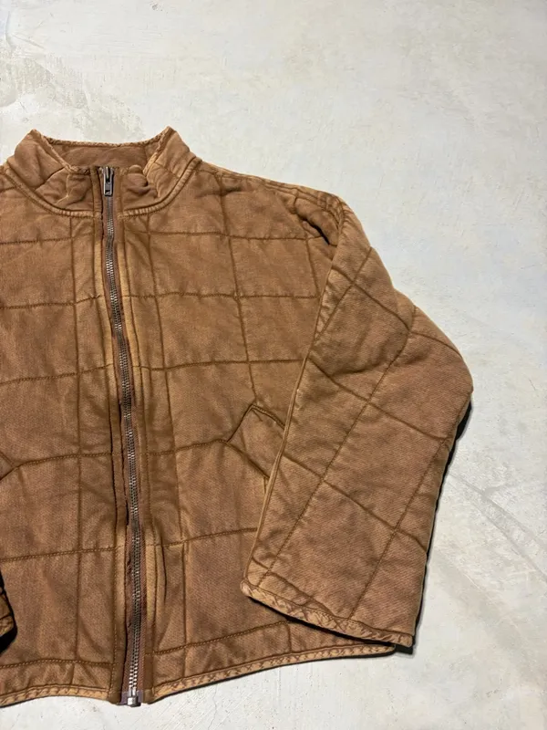 Free people dolman Quilted knit coconut Brown Zip-Front Jacket XS - Image 3
