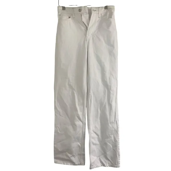 ✨H&M White Wide Ultra High Sz 6 White Jeans✨ - Image 2