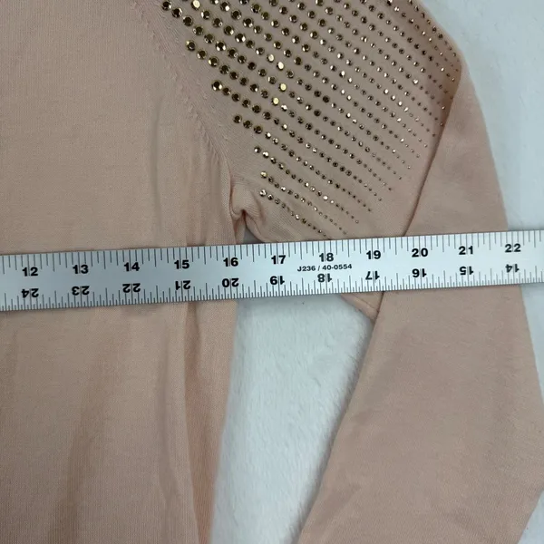 Ted‎ Baker London Sweater Wool Silk Cashmere Gold Studded Shoulder Size 2 US 4/6 - Image 3