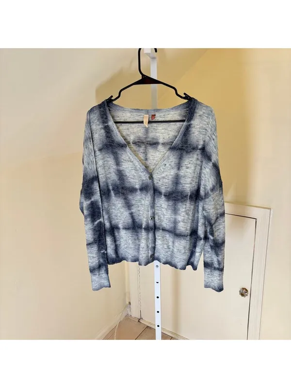 Anthropologie Pilcro EUC Women's Blue Tie-Dye Cardigan Sweater S - Image 2