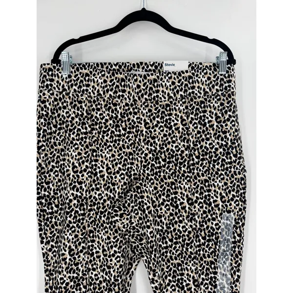 NWT Old Navy Stevie Pants Women XL Leopard Print High Rise Ponte Pintucked‎ - Image 11