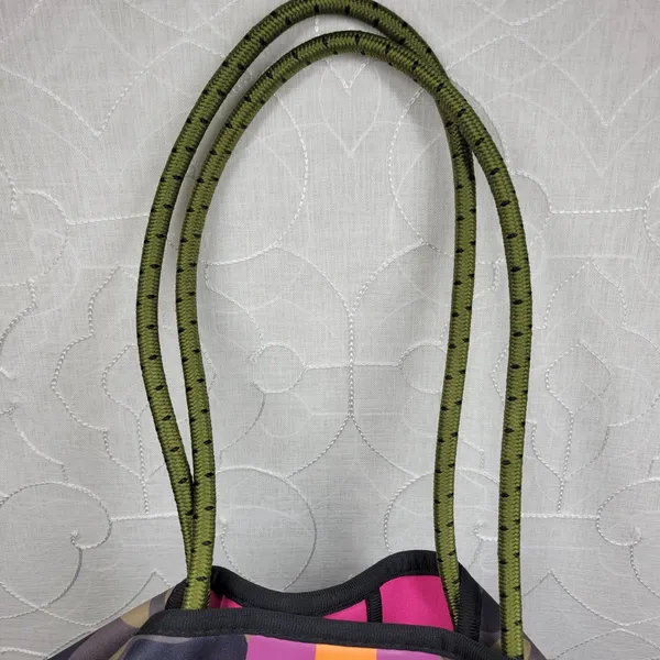 Haute Shore Camo Neoprene Tote Bag Pink Orange Stripe w/ Cosmetic Bag Gym Beach - Image 4