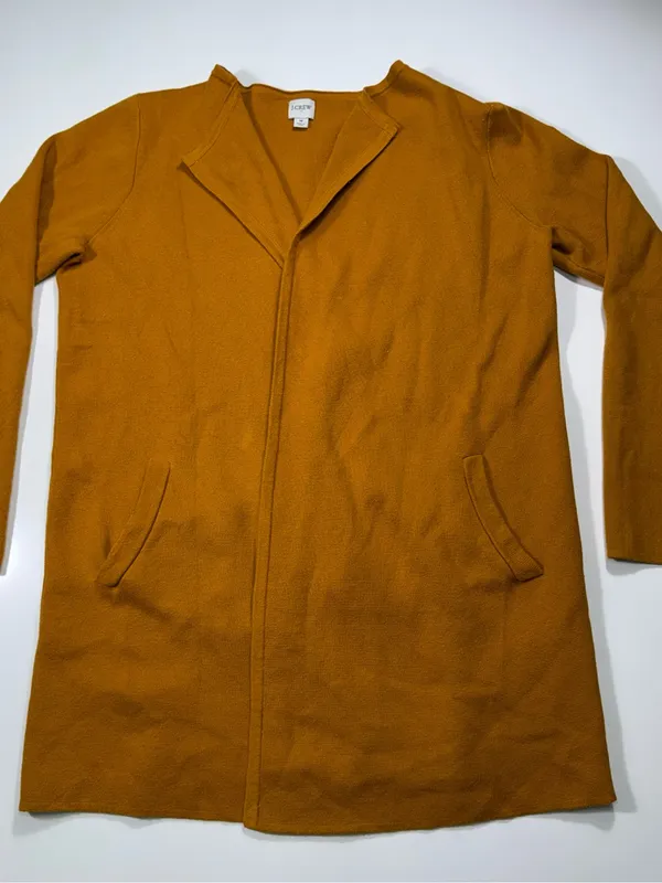 J. Crew 100% Cotton Pumpkin Open-Front Cardigan Coat - Image 2