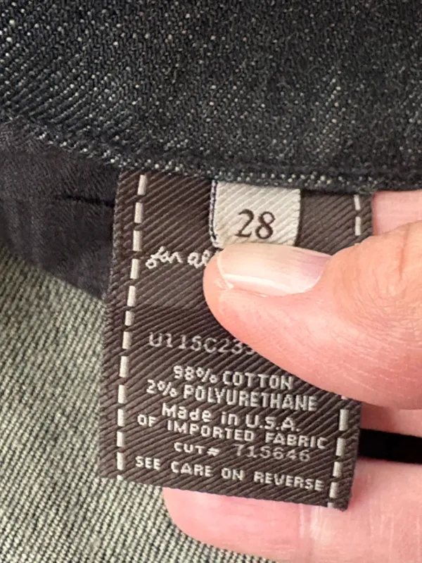 EUC 7 For All Mankind Dojo Bootcut Shimmer Pocket Long Inseam Jeans Black Sz. 28 - Image 5