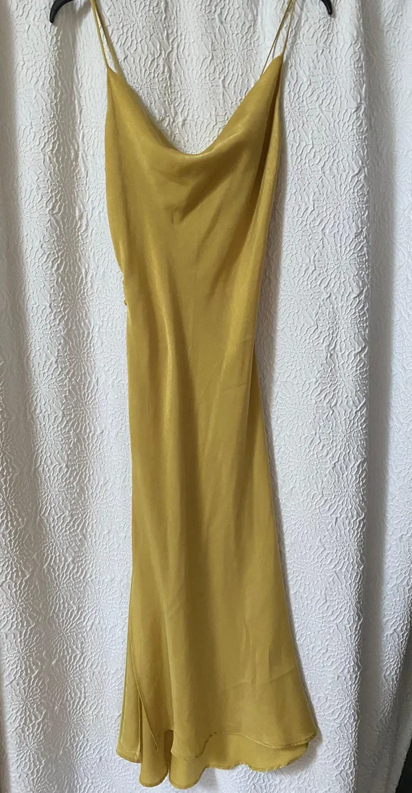 ZARA Yellow Satin Dress - Image 2