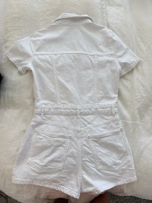 Zara White Denim Romper - Image 3