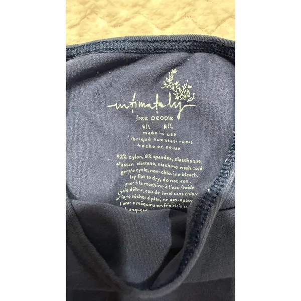 Intimately Free People Navy Blue Seamless V Neck Spaghetti Strap Camisole M/L - Image 4