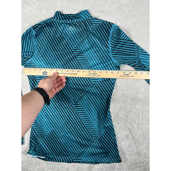 Under Armour Shirt ColdGear Mock neck M Fitted Long Sleeve Compression Blue Geo‎ - Image 9