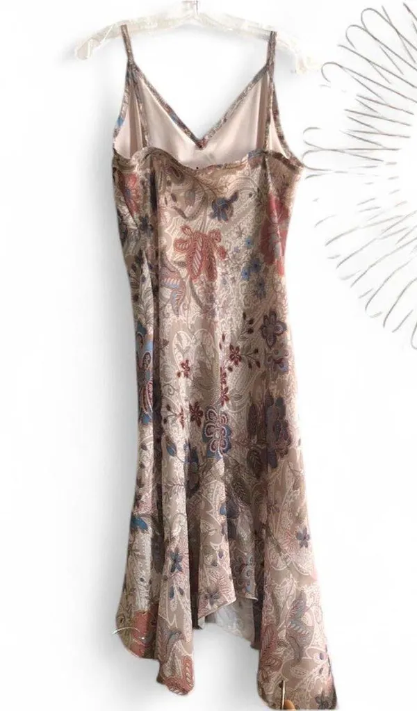 Y2K 2000s Fairy Forest Cottagecore Coquette Ruffle Floral Handkerchief Asymmetrical Hem Maxi Cami Dress Slip on sweetheart babydoll #angelic #whimsical #feminine #romantic - Image 3