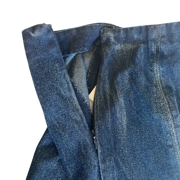 Altar’d State Skirt‎ Denim Blue Scallop Hem Mini Hipster Boho Festival Small NWT - Image 3