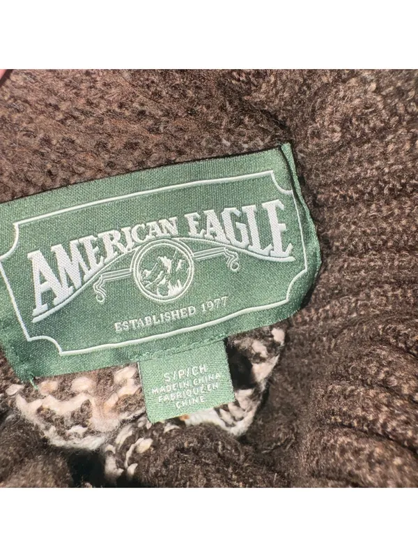 American Eagle Outfitters Fair Isle Turtleneck Cropped Sweater - Small - Image 4