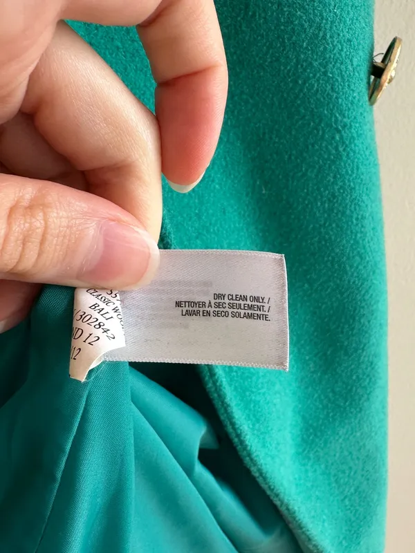 Old Navy Double Breasted Classic Wool Blend Pea Coat, Teal - Blue/Green, Size XL - Image 12