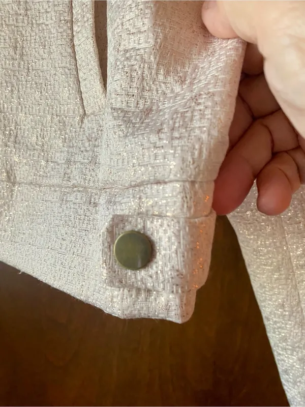 Women's Off White Textured Moto Jacket - Image 7