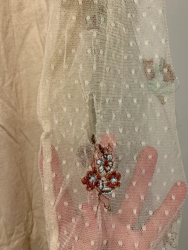 Free People Come Back Tee with Embroidered Sleeve - Image 5