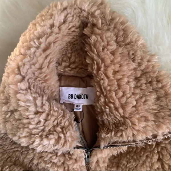 BB Dakota Brown Size XS Fuzzy Jacket Teddy Plush Soft Cozy Warm Coat New - Image 14