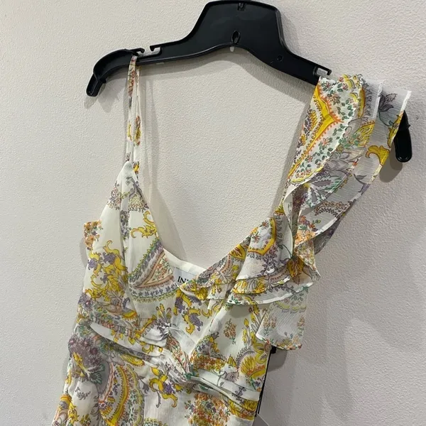 LINI Naomi Ruffle V Neck‎ Floral Mini Dress NWT Romantic Chic Sz S - Image 10