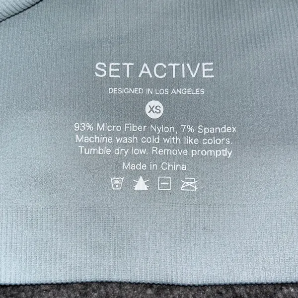 Set Active Box Cut Bra Size XS Grey Blue Color Athleisure Workout Sports Bra - Image 4