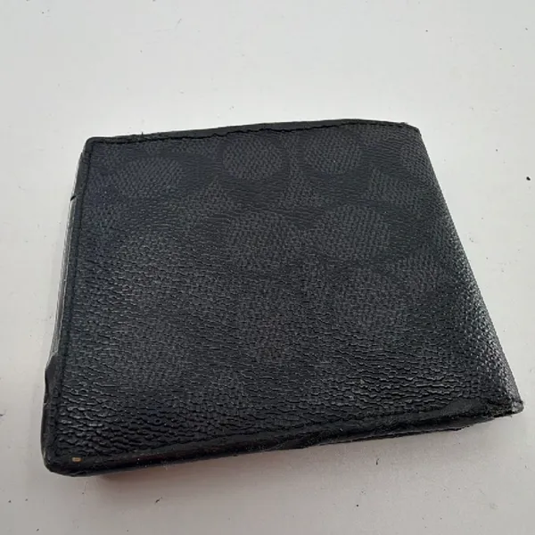 Coach Black Signature Coated Canvas Wallet - Image 2
