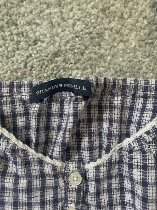Brandy Melville Gingham Babydoll Tiffany Top - Image 3