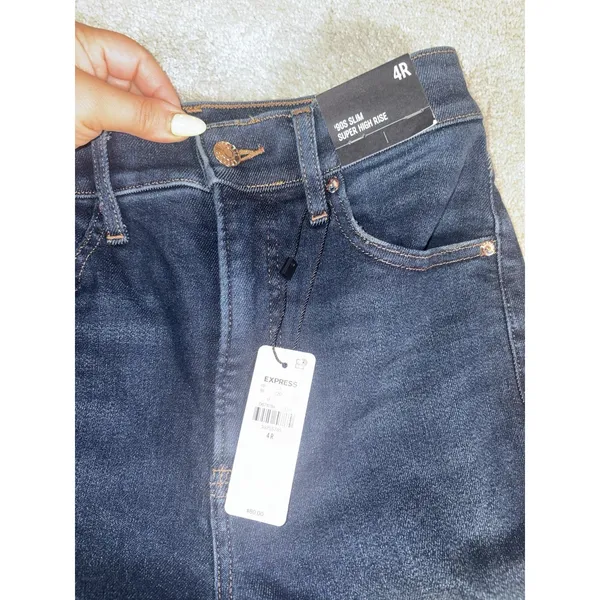 NWT Express Jeans 90's Slim Super High Rise Size 4R Womens - Image 4
