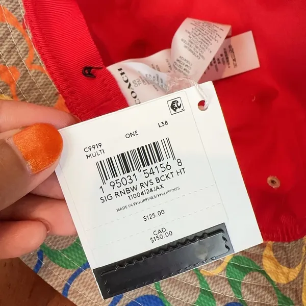 NWT Coach‎ Rainbow Signature Bucket Hat - Image 4