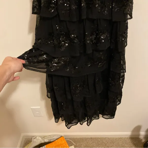 NWT Lulu's Definite Glamour Black Sequin Bustier Maxi Dress size Small - Image 6