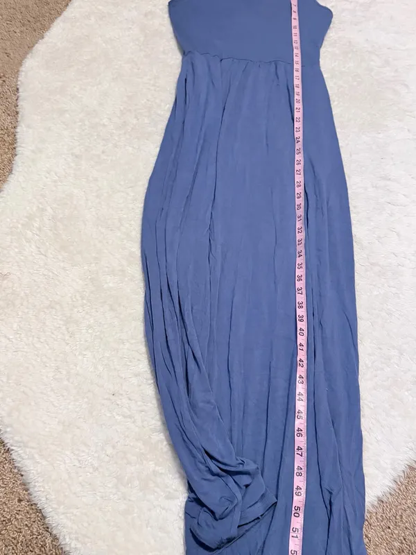 Women's small Periwinkle Blue Sleeveless Faux-Wrap Maxi Dress - Image 5