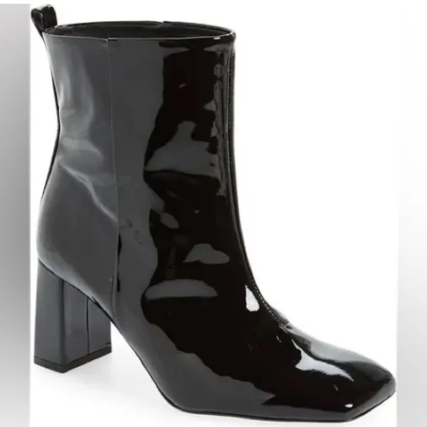 Good American Black Patent Bootie Size 5 New with Dustbag Sold out - Image 3
