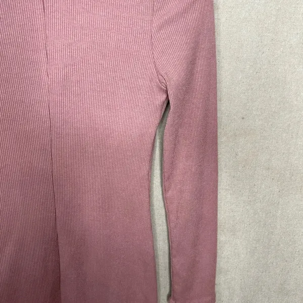 ASTR The Label Blush Ribbed Long Sleeve Bodycon Dress Knee Length Size M - Image 9