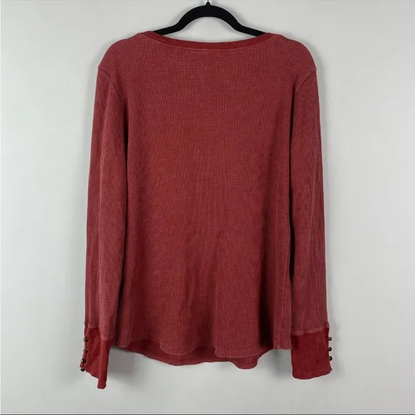 Anthropologie Pilcro v neck waffle henley sz L - Image 3