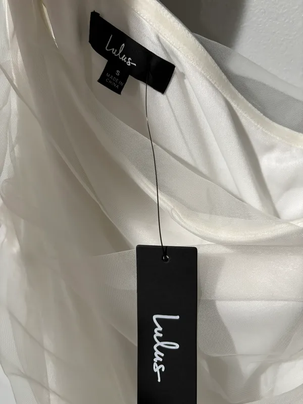Already Perfect One Shoulder Tulle Dress White - Image 5