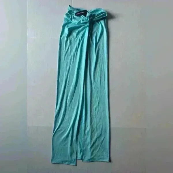 Pretty Little Thing Blue Twist Detail‎ Soft Feel Skirt Beach Cover Up Size S - Image 3