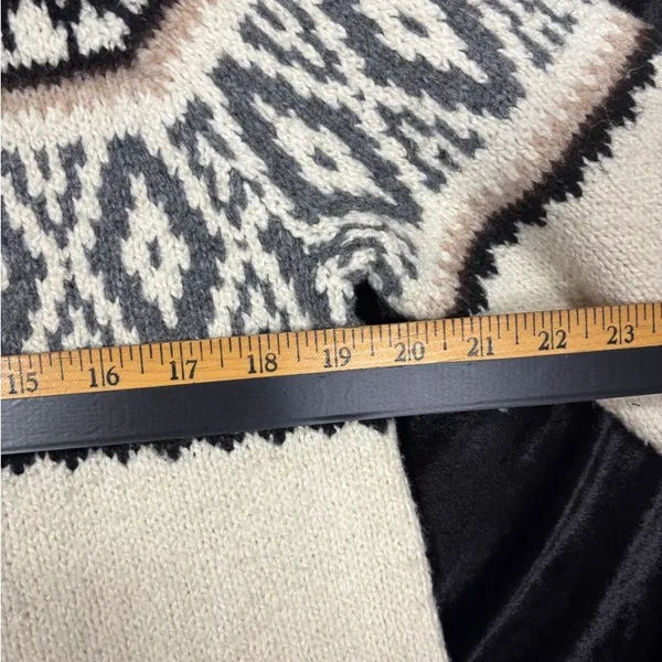 American Eagle Sweater Cream Wool Blend Fair‎ Isle Scandi Nordic Cabincore Large - Image 9