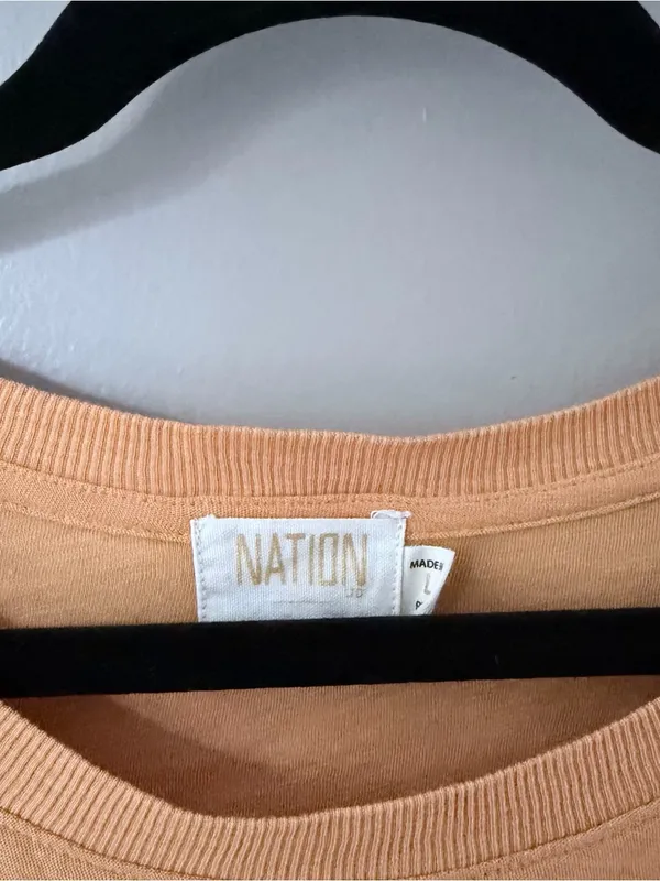 NATION LTD Marigold Pima Cotton Puff Sleeve Top Large - Image 2