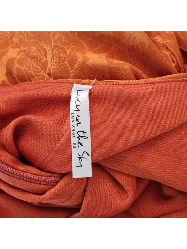Lucy in the Sky Orange One Shoulder Mini Dress Size Small - Image 7