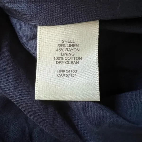 Eliza J Navy Blue Linen Blend Sleeveless V-neck‎ Fit And Flare Dress Size 2 NWT - Image 3