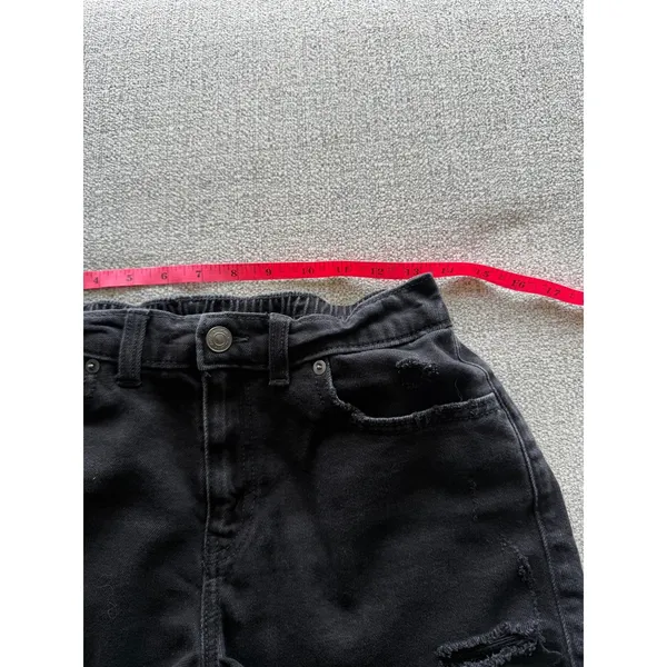 Aerie Black Distressed‎ Denim Shorts High Waisted Frayed Hem Small - Image 6