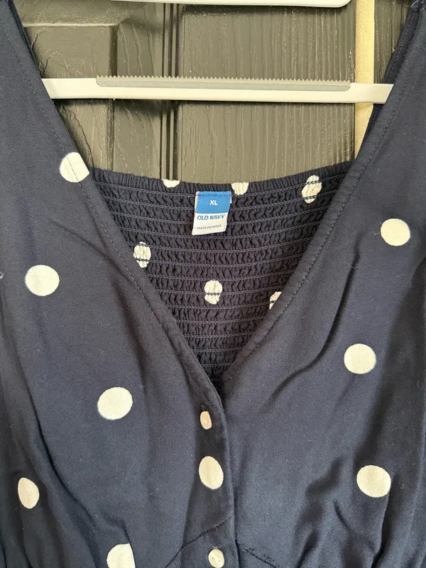 Old Navy Polka Dot Navy Dress - Image 2