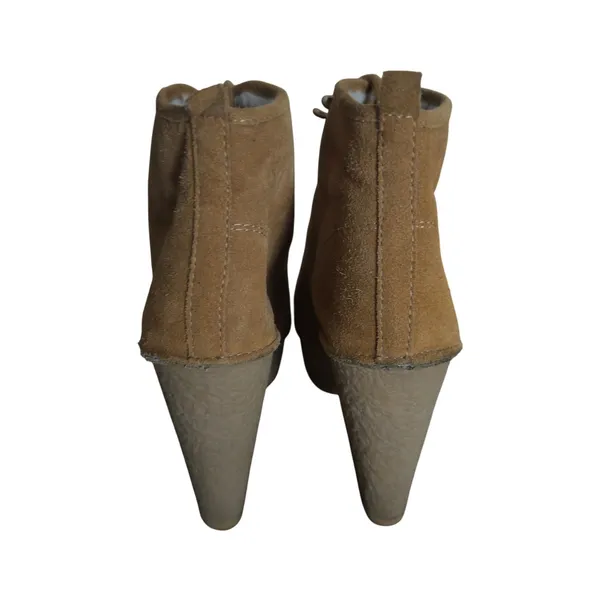 Michael‎ Kors Tan Chestnut Suede Lace Up Chunky Heel Ankle Boots Women 6M Y2k - Image 5