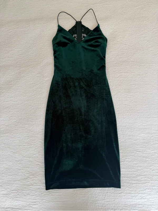 B. Darlin green velvet and lace dress size 0 - Image 2
