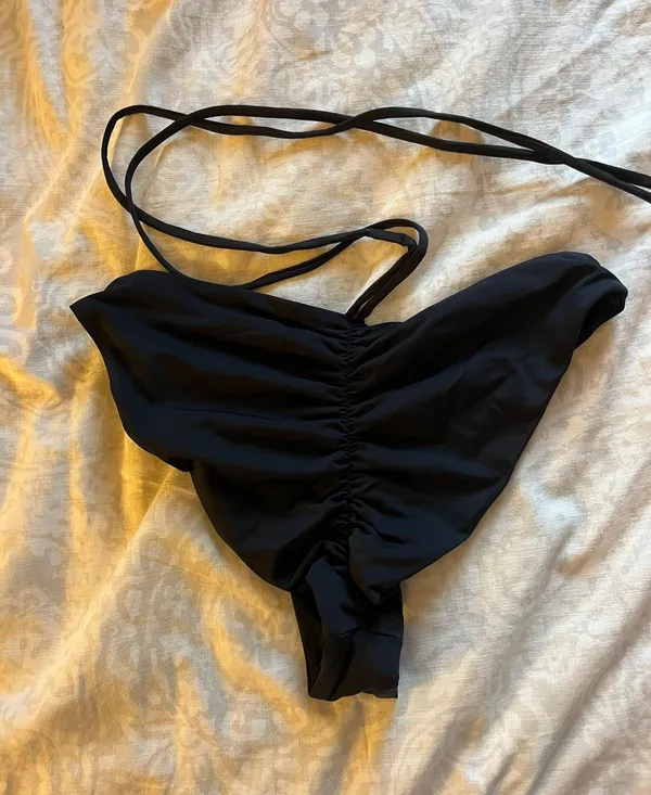 Foxy Tie Front Cheeky Bikini Bottom - Black - Image 3