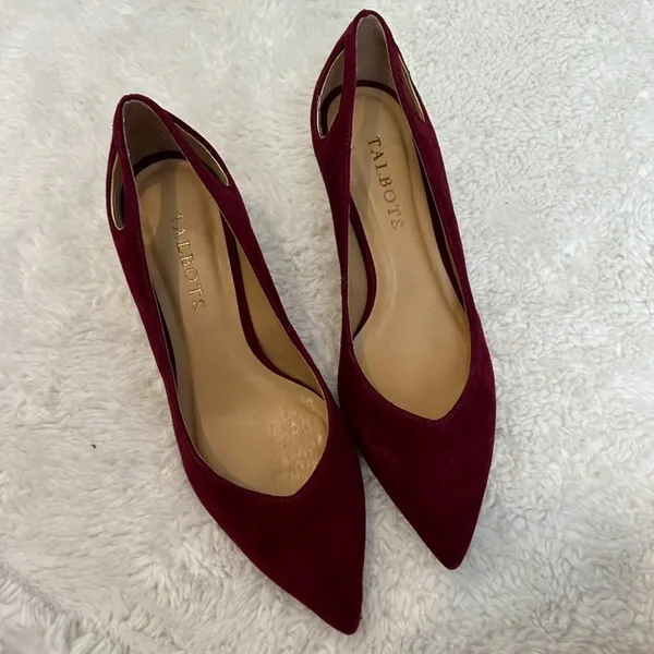 NWOT Talbots Womens Burgundy Suede 2” Classic Heels Pointed Toe 5.5 M - Image 6