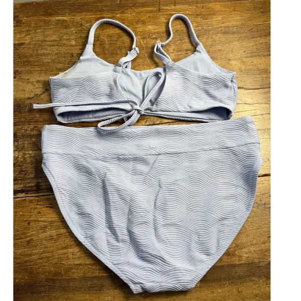 Calia 2pc Tie Back high‎ waisted Bikini size medium Blue - Image 3