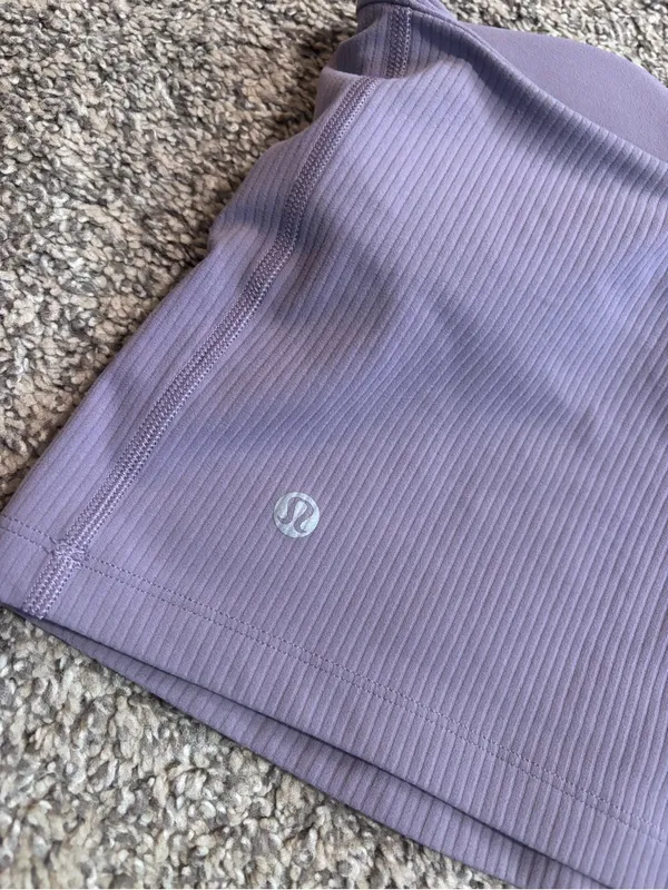 Lululemon Ribbed Nulu Asymmetrical Yoga Tank Top Purple Ash size 2 - Image 3