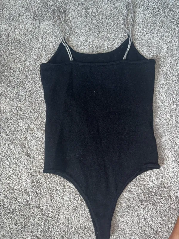 Forever 21 Sparkly straps, black bodysuit - Image 2