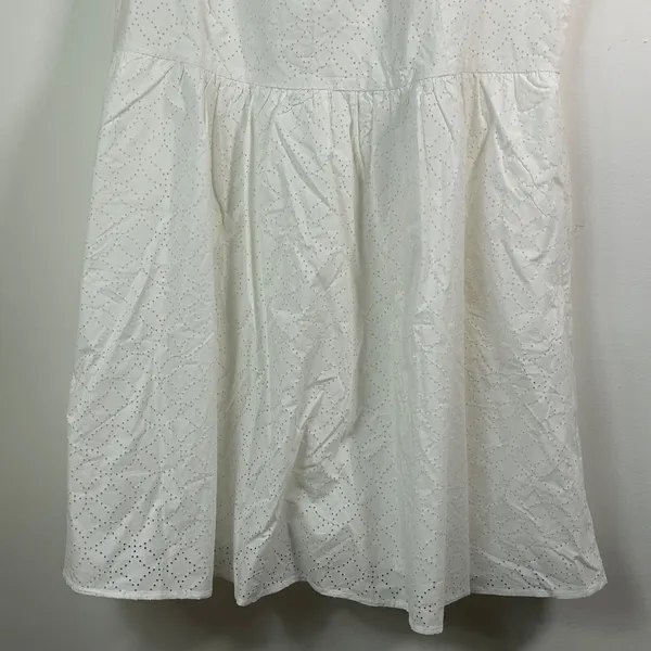 Maison Jules Sydney White Eyelet Fit and Flare Dress XXL Sleeveless - Image 5