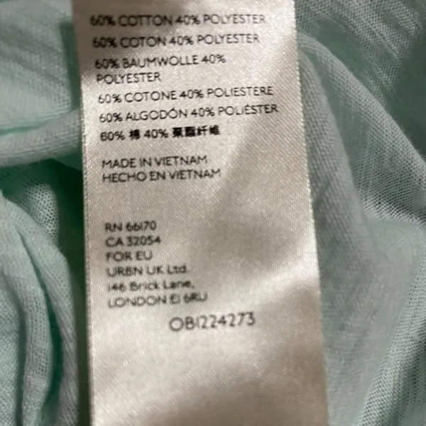 Free‎ People Caroline Iced Aqua Long Sleeve Shirred Turtleneck Top Size M NWT - Image 10